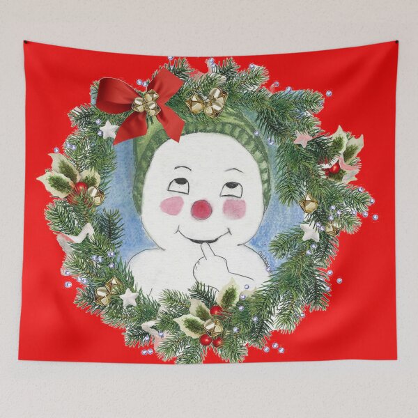 Item preview, Jacques Frost Snowman Wreath Holiday Design designed and sold by AliCatOriginals.