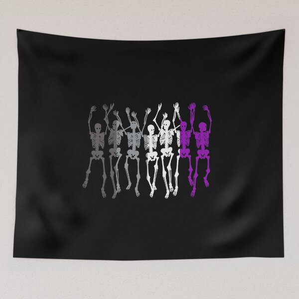 Item preview, Ace Flag Halloween Skeletons. Asexual Pride designed and sold by Subtle Pride Shop.