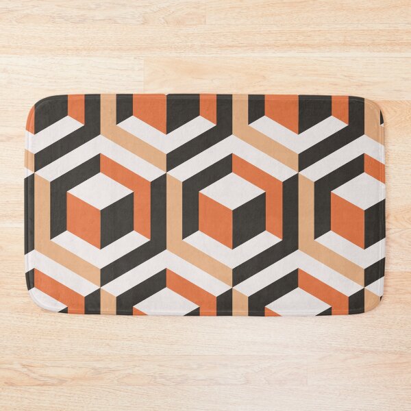 Item preview, Blocks 3d geometric pattern orange background in abstract style designed and sold by SpotWarehouse.