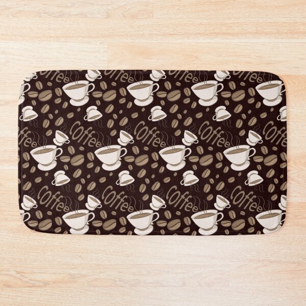 Item preview, Pattern of coffee beans on black background designed and sold by ChuckyStore79.