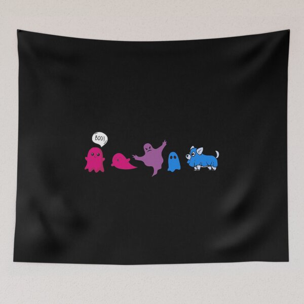Item preview, Cute Bi Flag Ghosts and Dog. Bisexual Pride designed and sold by Subtle Pride Shop.