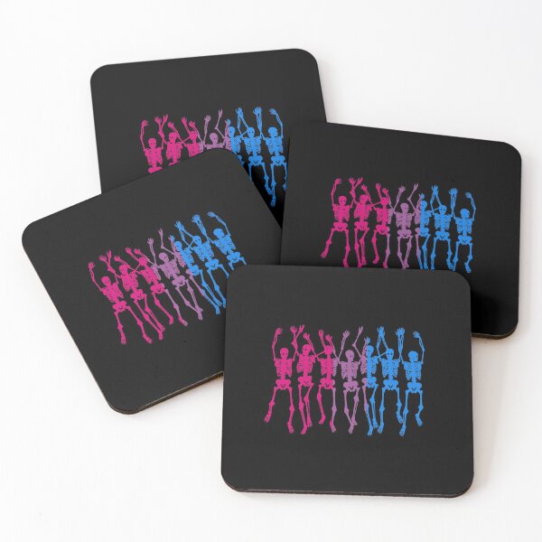 Item preview, Halloween Bi Flag Skeletons. Bisexual Pride designed and sold by Subtle Pride Shop.