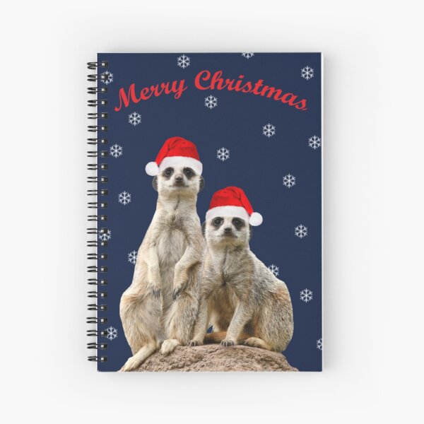 Merry Christmas Meerkats 3 Spiral Notebook
