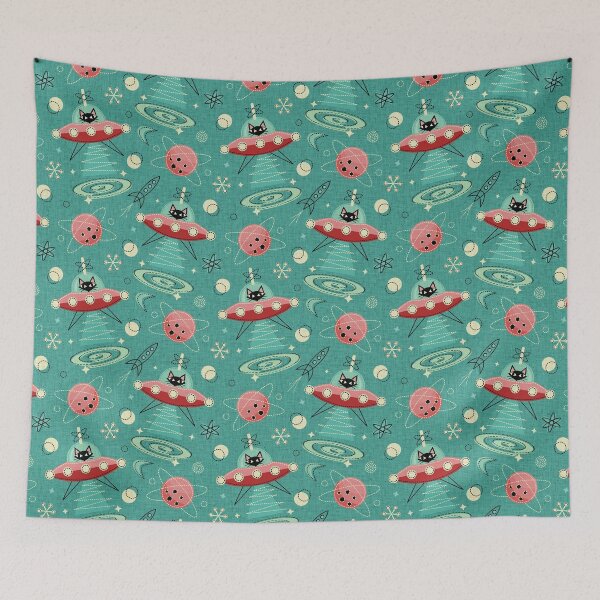 Item preview, My Kitty Drives a UFO / Atomic Space Cat ©studioxtine designed and sold by studioxtine.