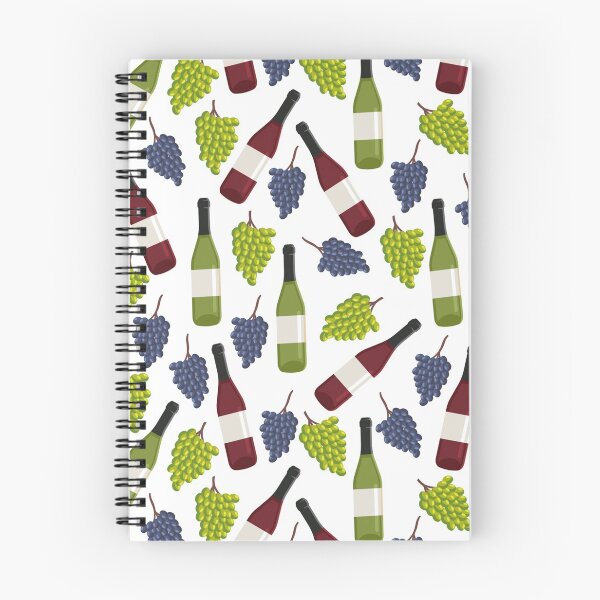 Aperçu de l'œuvre Modèle sans couture de vecteur de bouteille de raisin et de vin créée et vendue par ChuckyStore79.