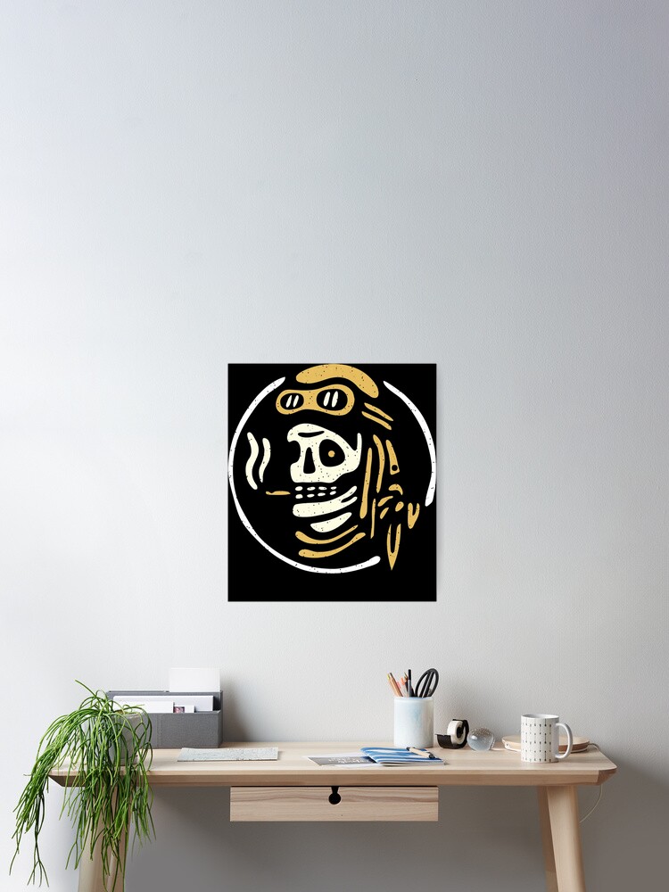 Vintage Biker Ghost Pilot - Tattoo Flash Rider Skull Tshirt