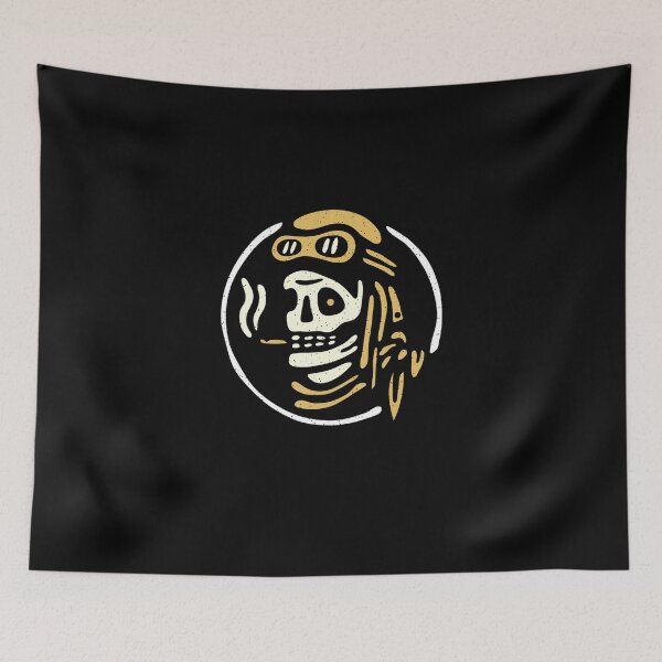 Item preview, Vintage Biker Ghost Pilot Tattoo Flash Rider Skull designed and sold by IrisBender.