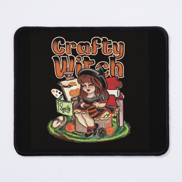 Item preview, Crafty Witch Halloween Crafter Vintage inspired Illustration designed and sold by Lizzie Wilkinson.