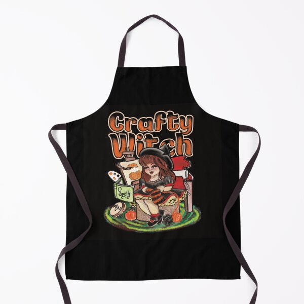Item preview, Crafty Witch Halloween Crafter Vintage inspired Illustration designed and sold by Lizzie Wilkinson.