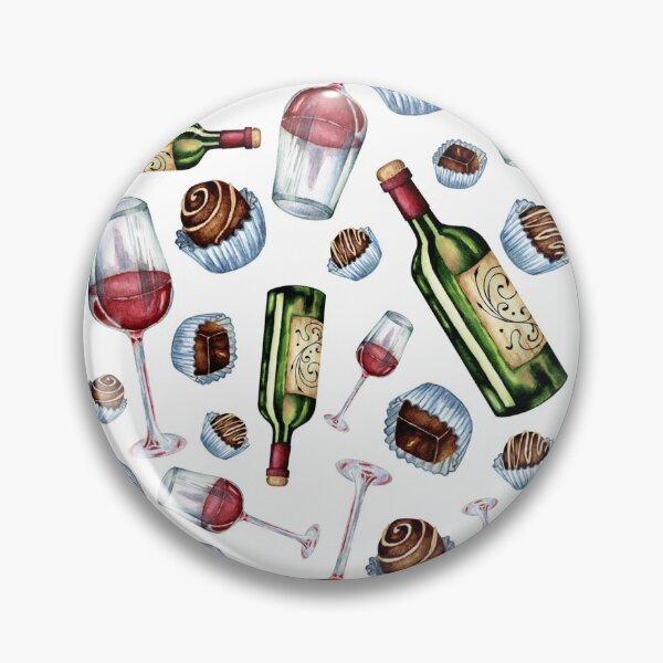 Item preview, Watercolor seamless pattern of wine and sweets designed and sold by ChuckyStore79.