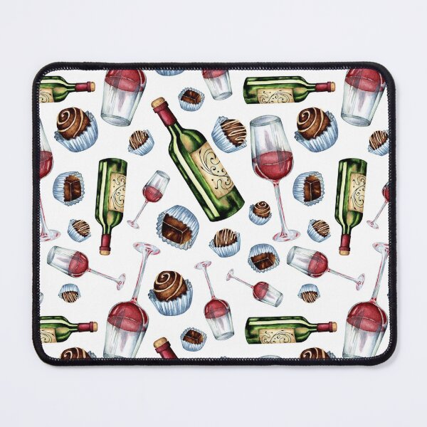 Item preview, Watercolor seamless pattern of wine and sweets designed and sold by ChuckyStore79.