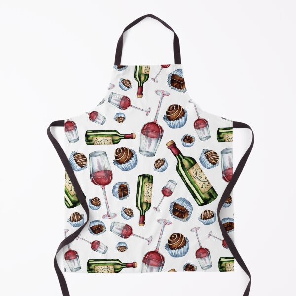 Item preview, Watercolor seamless pattern of wine and sweets designed and sold by ChuckyStore79.