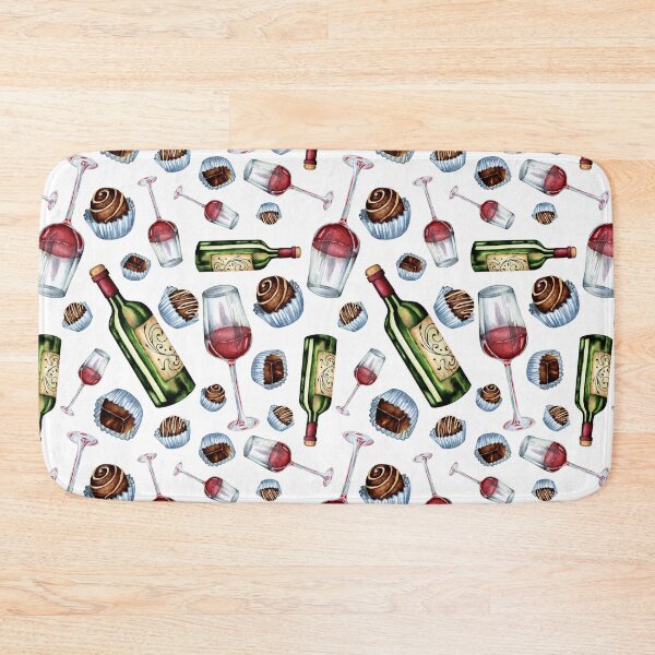 Item preview, Watercolor seamless pattern of wine and sweets designed and sold by ChuckyStore79.