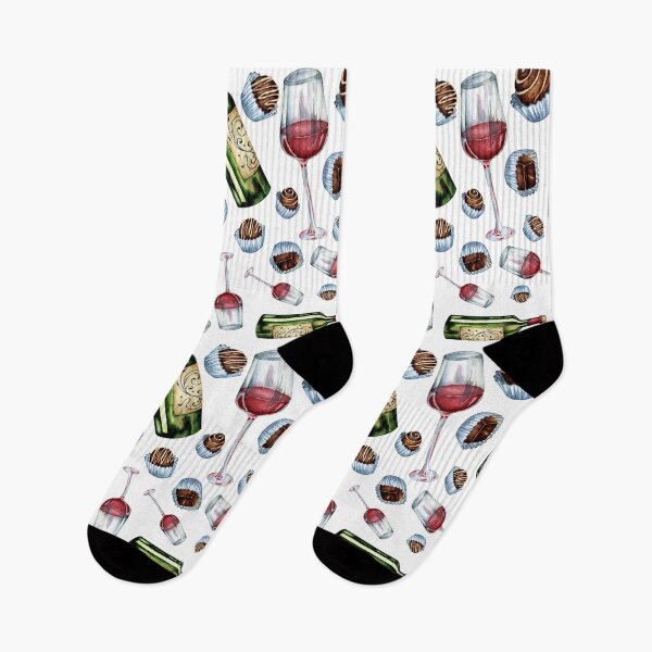 Item preview, Watercolor seamless pattern of wine and sweets designed and sold by ChuckyStore79.