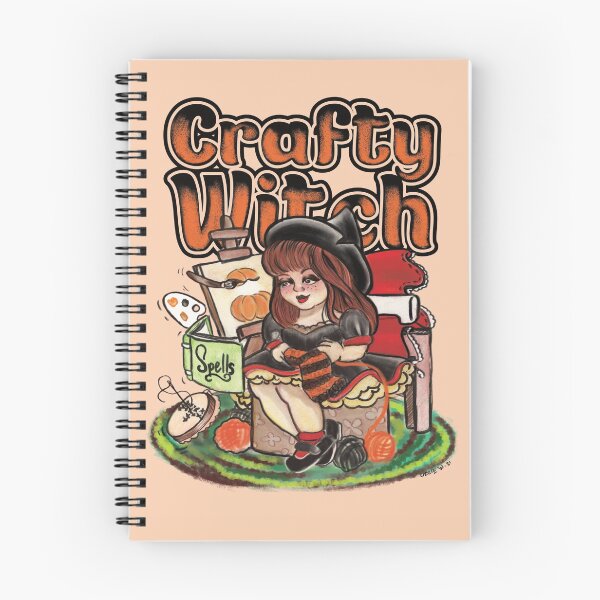 Item preview, Crafty Witch Halloween Crafter Vintage Inspired Illustration designed and sold by Lizzie Wilkinson.