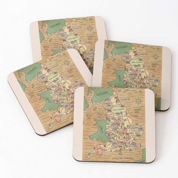 Item preview, England  Colorful Vintage Map  designed and sold by Sheridan T.