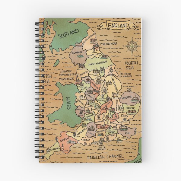 Item preview, England  Colorful Vintage Map  designed and sold by Sheridan T.
