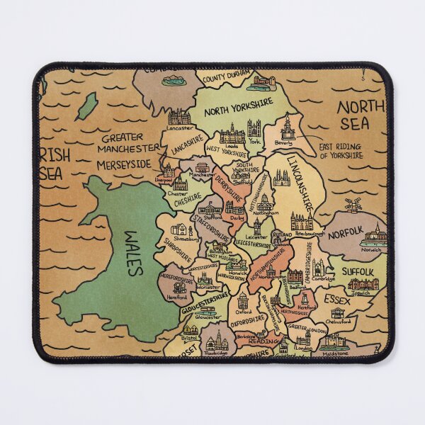 Item preview, England  Colorful Vintage Map  designed and sold by Sheridan T.
