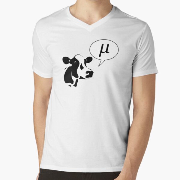 Scientific Cow Goes Mu V-Neck T-Shirt