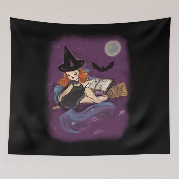 Item preview, Glenda the Galaxy Witch Vintage inspired Illustration designed and sold by Lizzie Wilkinson.