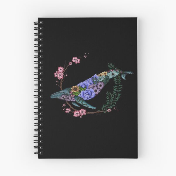 Item preview, Floral Whale - Colour - Black Background designed and sold by SamuelJ.