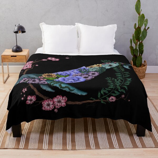 Item preview, Floral Whale - Colour - Black Background designed and sold by SamuelJ.