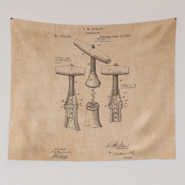 Item preview, PATENT DRAWING / 1883 - Corkscrew - Vintage designed and sold by danielcoulmann.