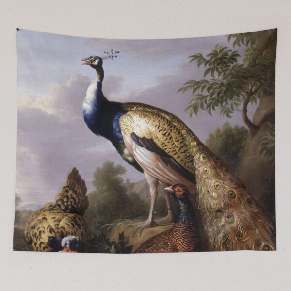 Item preview, Tobias Stranover's Peacock, Hen and Cock Pheasant in a Landscape designed and sold by mosfunky.