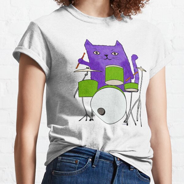 Drummer Kitty Classic T-Shirt