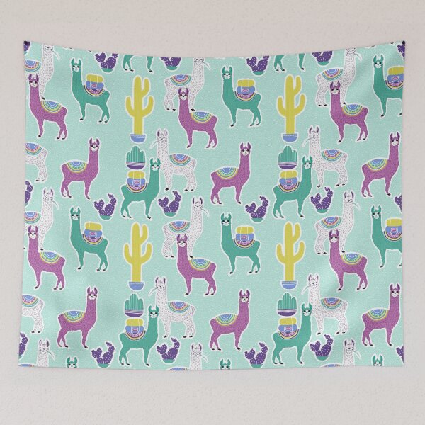 Item preview, Cactus Llama Hand Drawn Pattern designed and sold by LittleFunky79.