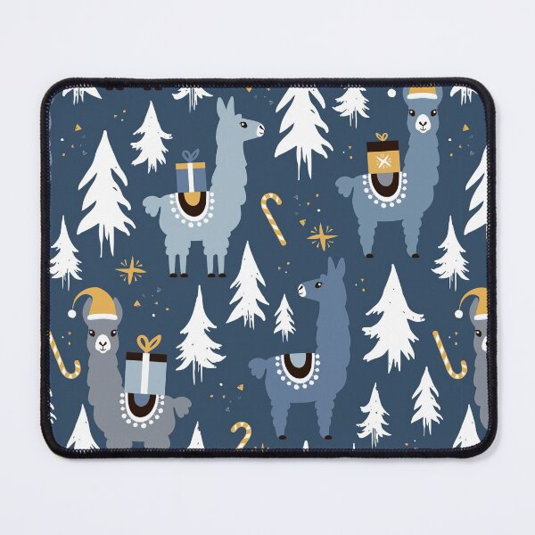 Item preview, Christmas Holiday Llama On Blue designed and sold by LittleFunky79.