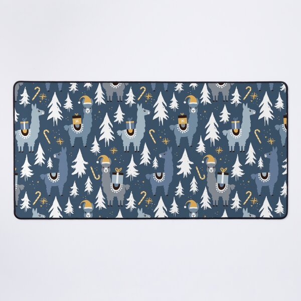 Item preview, Christmas Holiday Llama On Blue designed and sold by LittleFunky79.