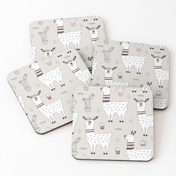 Item preview, Cute Llama Cactus Hand Drawn Pattern designed and sold by LittleFunky79.