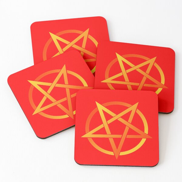 Item preview, Colorful Pentacle Pentagram Gradient Orange Red designed and sold by AlasAHintStudio.