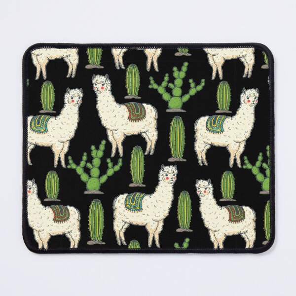 Item preview, Cute Llama Cactus On Black Pattern designed and sold by LittleFunky79.