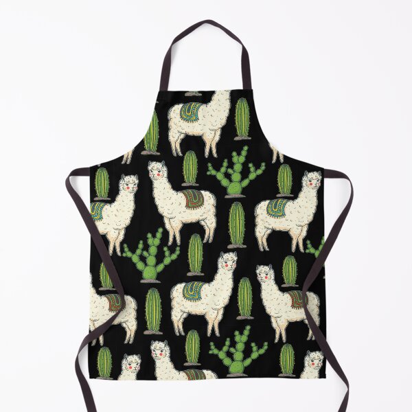 Item preview, Cute Llama Cactus On Black Pattern designed and sold by LittleFunky79.