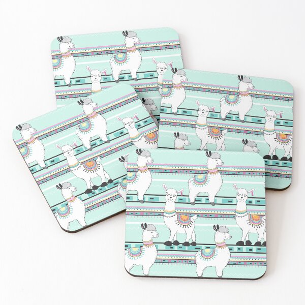 Item preview, Cute Llama On Blue Pattern designed and sold by LittleFunky79.