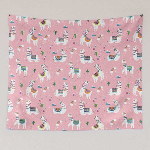 Item preview, Cute Llama On Pink Pattern designed and sold by LittleFunky79.