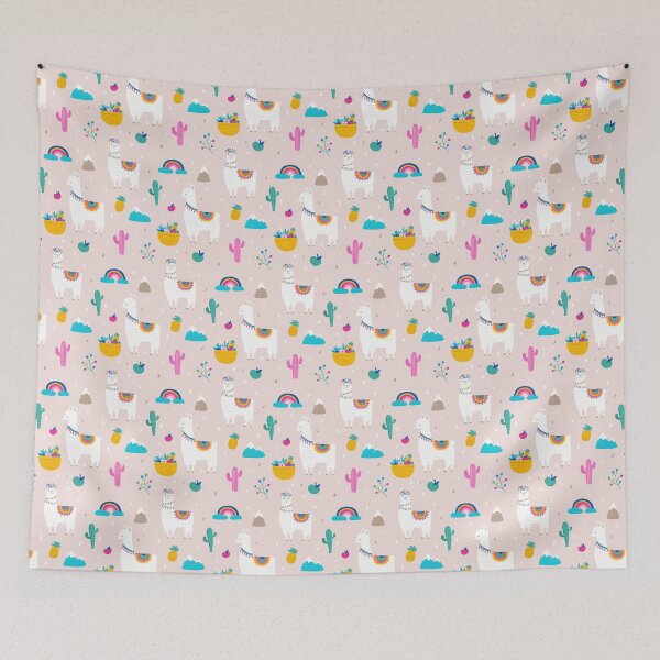 Item preview, Cute Llama Rainbow Pattern designed and sold by LittleFunky79.