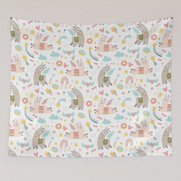 Item preview, Cute Llama With Wings Sweet Pattern designed and sold by LittleFunky79.