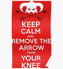 Keep calm and remove the arrow from your knee Poster