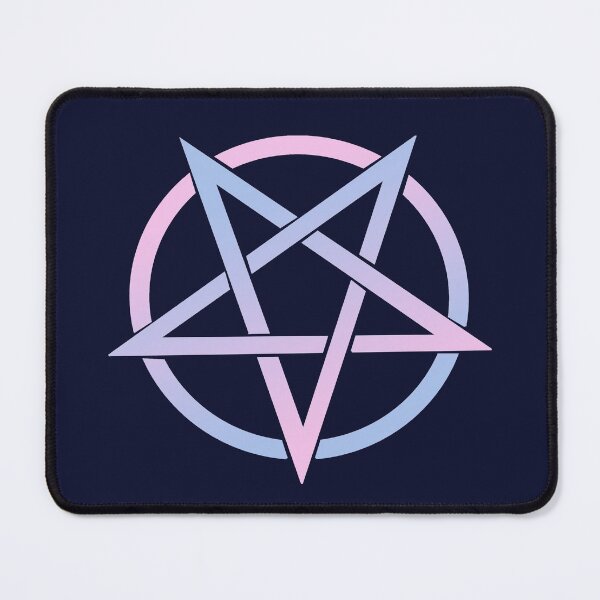 Item preview, Colorful Pentacle Pentagram Pink and Blue designed and sold by AlasAHintStudio.