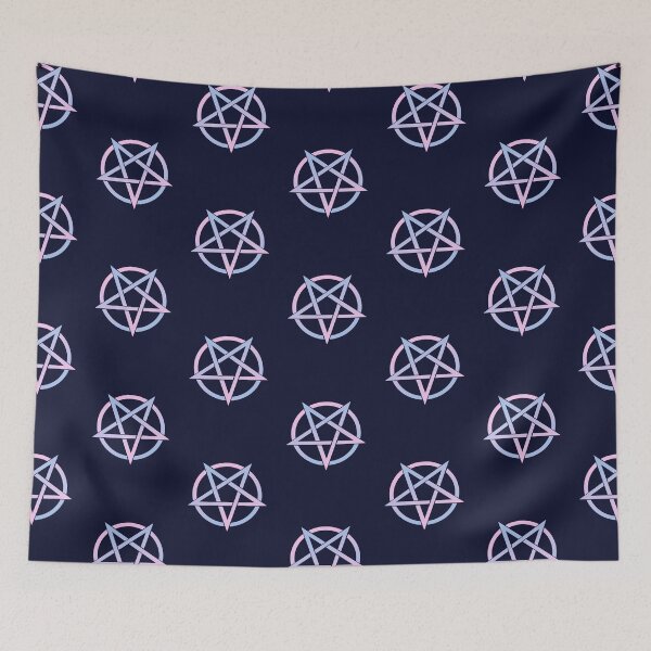 Item preview, Colorful Pentacle Pentagram Pink and Blue designed and sold by AlasAHintStudio.