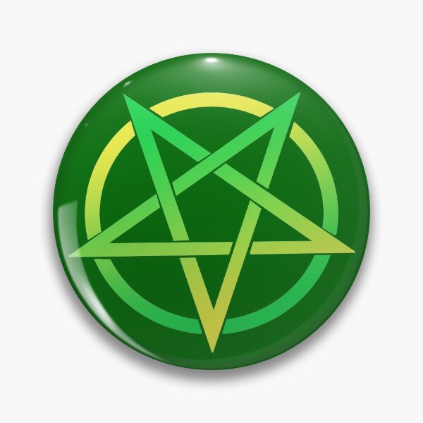 Item preview, Colorful Pentacle Pentagram Green Yellow designed and sold by AlasAHintStudio.