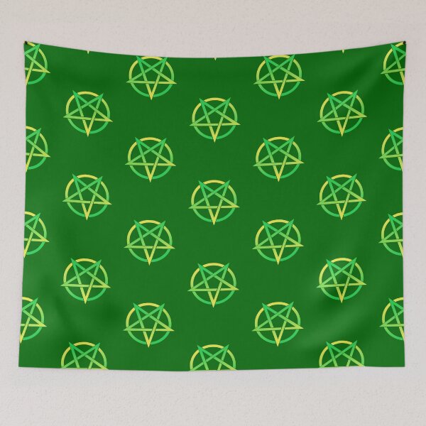 Item preview, Colorful Pentacle Pentagram Green Yellow designed and sold by AlasAHintStudio.