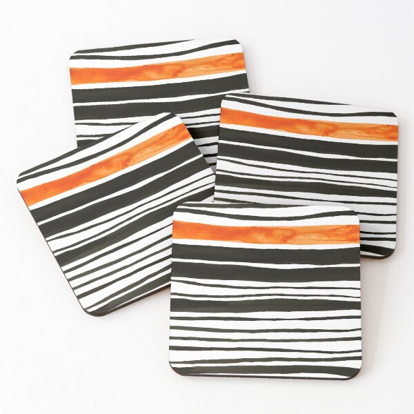 Item preview, orange and black painted stripes designed and sold by Lemontreeart63.