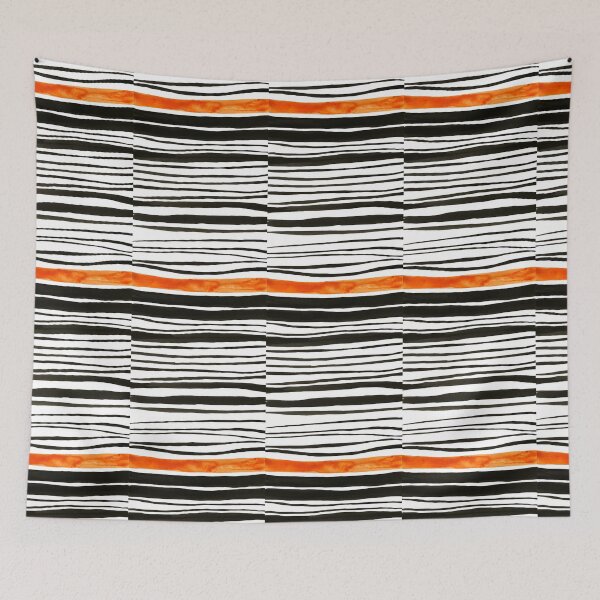 Item preview, orange and black painted stripes designed and sold by Lemontreeart63.