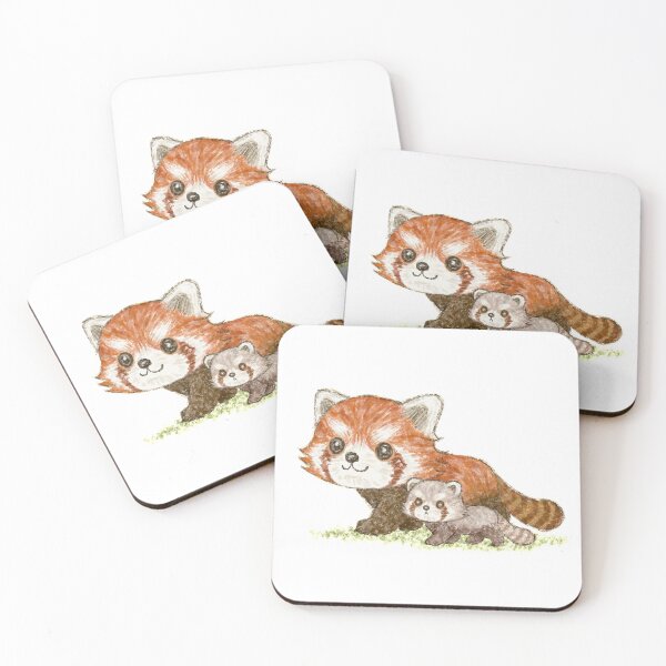 Item preview, Red panda family walking designed and sold by Toru Sanogawa.