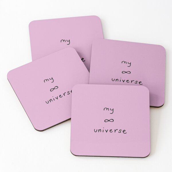 Artikelvorschau, My Universe with Infinity Symbol Black Outline on Pink entworfen und verkauft von lineartdesigns.