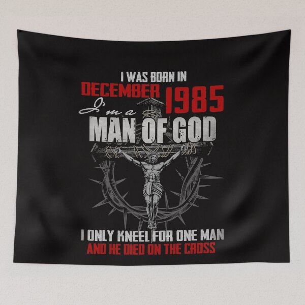 Item preview, 1985_DECEMBER GUY I'M A MAN OF GOD I ONLY KNEEL FOR ONE MAN AND HE DIED ON THE CROSS designed and sold by TheModernGeekSt.
